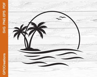 Palme SVG, Hallo Sommer SVG, Sonne SVG, Sonnenschein geschnitten Schrift