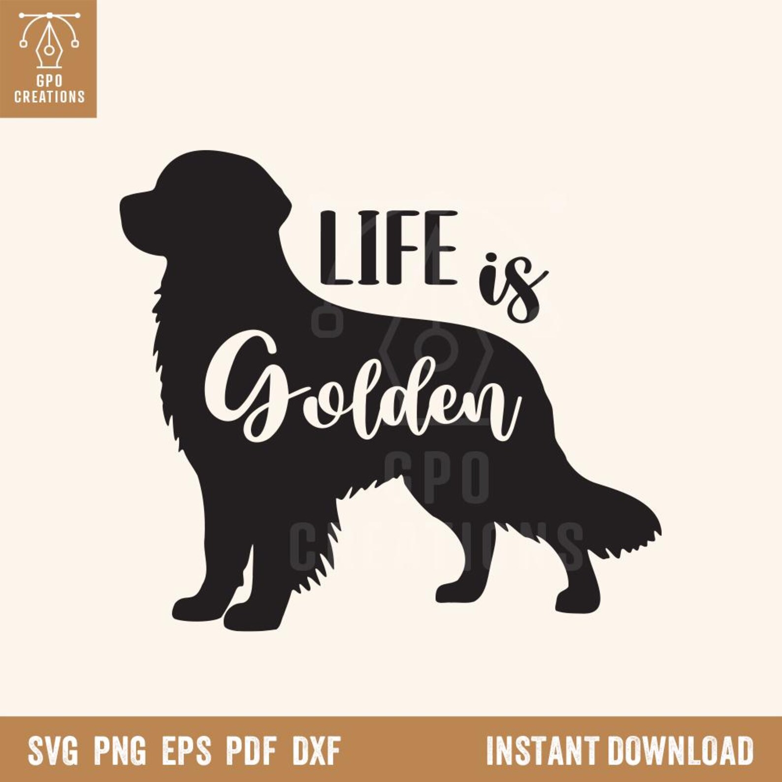 Life is Golden SVG, Golden Retriever SVG, Dog Lover Svg, Dog Mom Svg ...