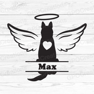 Duitse herder Memorial SVG, Pet Dog Memorial SVG, Dog Loss SVG, Dog Memorial Svg, Angel Wings Svg, Pet Loss Svg, Hond Geheugen Svg