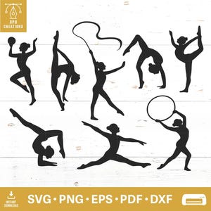 Gymnastics SVG Bundle, Gymnast SVG Cut Files, Gymnastics Silhouette, Gymnastics Mom SVG, Gymnastics Coach Svg, Cheerleader Svg, Gymnast Dxf