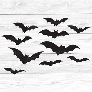 Halloween Bats SVG, Bats SVG, Halloween Bats Cut File, Spooky Bats SVG, Bats Silhouettes, Flying Bats Svg, Bats Clipart, Halloween Bats Png