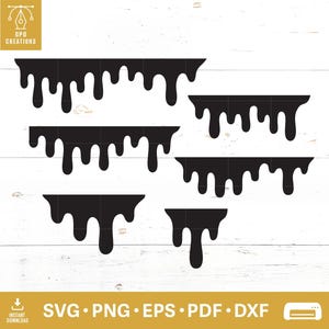 Drip SVG Bundle, Dripping SVG, Paint Drip SVG, Dripping Paint Svg, Dripping Borders Svg, Honey Drip Svg, Drip Silhouette Png Dxf Cut File