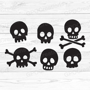 Halloween-Schädel SVG-Bundle, Knochen und Schädel SVG, Schädel SVG, Halloween-Svg, Schädel Png, Schädel Silhouette, Schädel Clipart, Schädel Grafiken