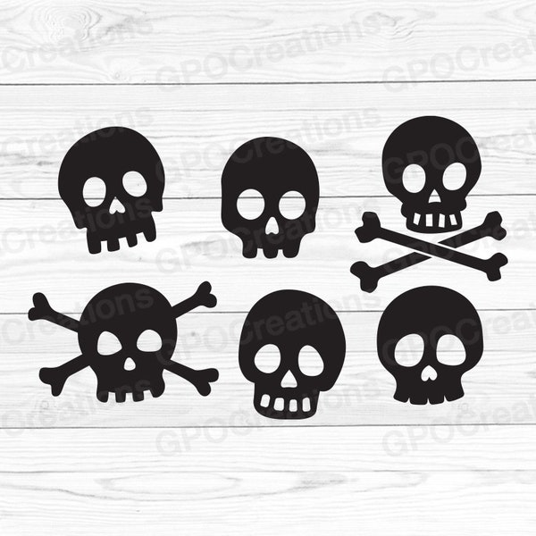 Halloween Skulls SVG Bundle, Bones and Skulls SVG, Skulls SVG, Halloween Svg, Skulls Png, Skulls Silhouette, Skulls Clipart, Skulls Graphics