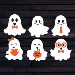 Cute Ghost SVG Bundle, Ghost SVG, Halloween Ghost SVG, Kids Halloween Svg, Halloween Cut Files, Ghost Bundle Svg, Ghost Png, Ghost Clipart