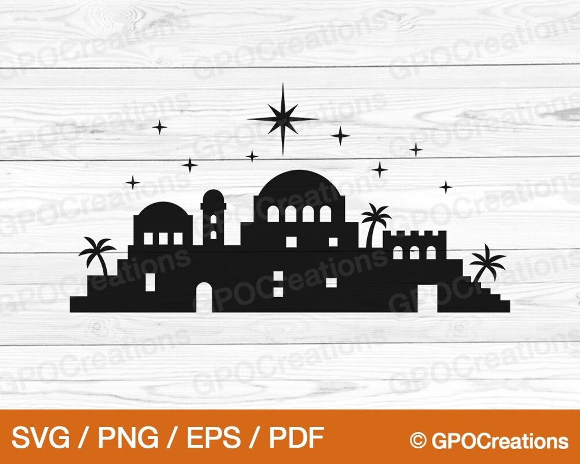 Bethlehem SVG Christmas Star SVG Bethlehem Silhouette Etsy
