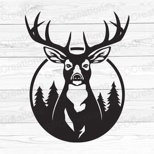 Deer SVG, Forest SVG, Deer Hunting Svg, Deer Head Svg, Deer Hunting Clipart, Deer Head Cut File, Dad Hunting Svg, Gone Hunting Svg, Deer Png