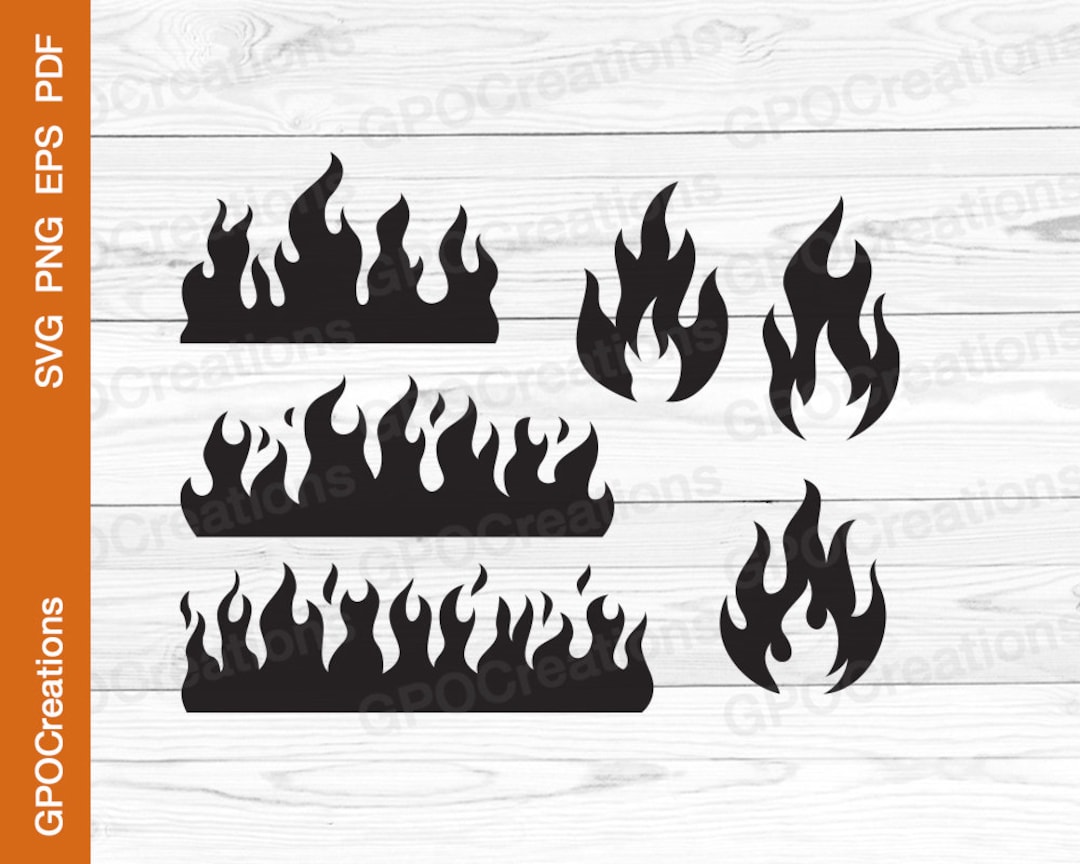 Flame Fire Black Contour PNG & SVG Design For T-Shirts