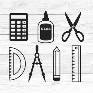 Escola SVG, professor SVG, material escolar SVG, volta às aulas Svg, material escolar clipart, arquivo de corte de material escolar, material de sala de aula Svg
