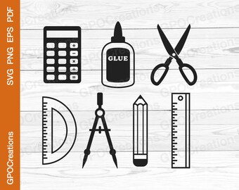 School SVG, Teacher SVG, School Supplies SVG, Back to School Svg, School Supplies Clipart, School Supplies Cut File, Classroom Supplies Svg