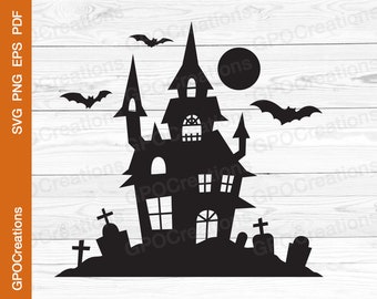 Halloween Haunted House SVG, Haunted House SVG, Spooky House SVG, Haunted House, Haunted House Png, Halloween Svg, Halloween Scene Svg