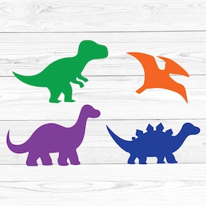 Niedliches Dinosaurier SVG-Bundle, niedliche Baby-Dinosaurier SVG-Schnittdatei, Dinosaurier Clipart PNG, Dinosaurier Silhouette Hirsch, Kinder Dinosaurier zwar, T-Rex zwar