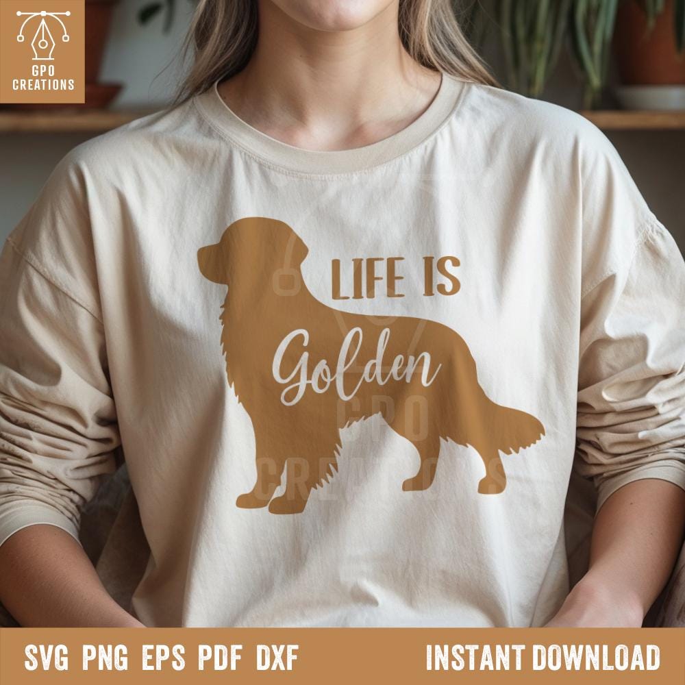 Life is Golden SVG, Golden Retriever SVG, Dog Lover Svg, Dog Mom Svg ...
