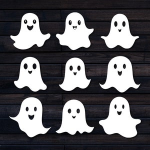 Cute Ghost SVG Bundle, Ghost SVG, Halloween Ghost SVG, Kids Halloween Svg, Ghost Svg Bundle, Halloween Cut Files, Ghost Png Dxf Clipart
