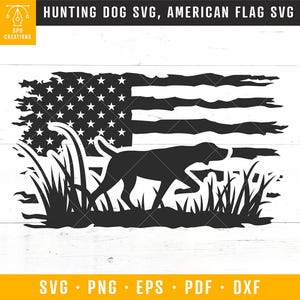 Perro de caza SVG, Bandera estadounidense SVG, Perro de caza Pointer, SVG de caza, Papá cazando Svg, Svg patriótico, Svg de caza de patos, Caza y pesca