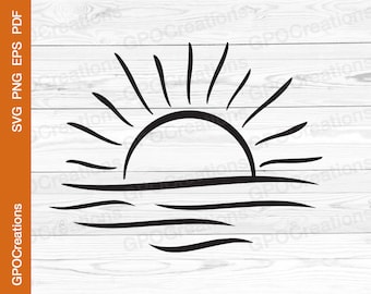 Sun SVG, Hello Summer SVG, Sunshine SVG, Beach Svg, Ocean Svg, Sun Clipart, Sun Rays Svg, Summertime Svg, Summer Sunshine Svg, Sunrise Svg