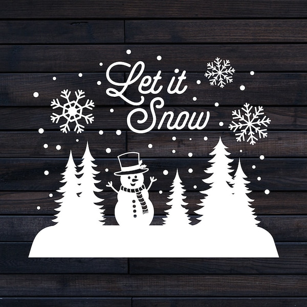 Let it Snow SVG, Snowman SVG, Merry Christmas SVG, Christmas Snowman Svg, Snowflake Svg, Snow Svg, Winter Svg, Christmas Trees Svg, Snow Png