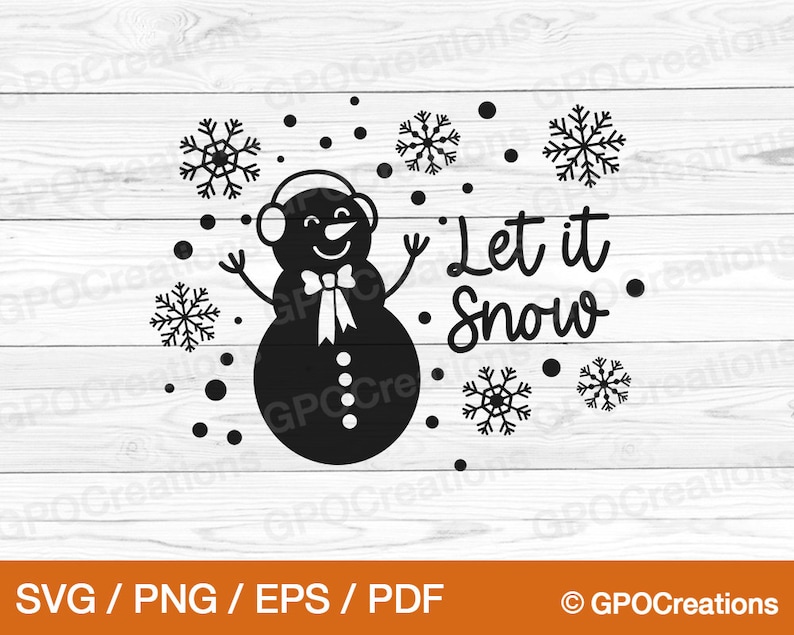 Let It Snow SVG Snowman SVG Merry Christmas SVG Snowman - Etsy