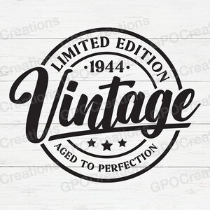 80er Geburtstag SVG, 80er Geburtstag Shirt, 80er Geburtstagsgeschenk, 80er Geburtstagsparty, Vintage 1944 SVG, Retro, Klassisches Geburtstagsshirt Png Dxf