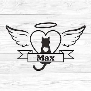 Pet Cat Memorial SVG, Cat Memorial SVG, Cat Memory SVG, Pet Love Svg, Cat Loss Svg, Angel Wings Svg, Pet Loss Svg, Geheugen van Cat Svg