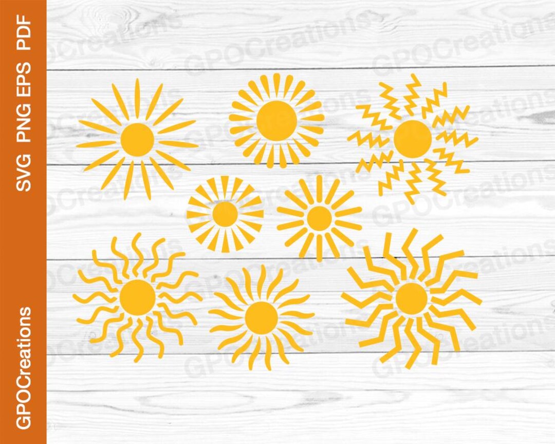 Svg File Sun Rays Sun SVG Bundle, Sun SVG, Sun Clipart, Sunshine SVG, Summer Svg, Sun ...
