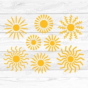 Sun SVG Bundle, Sun SVG, Sun Clipart, Sunshine SVG, Summer Svg, Sun Rays Svg, Summer Sunshine Svg, Sun Cut File, Sun Png, Summer Vacation