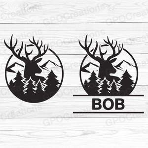 Deer SVG, Deer Monogram SVG, Deer Head SVG, Deer Hunting Svg, Outdoors Svg, Deer Hunting Clipart, Forest Svg, Antlers Svg, Outdoors Svg