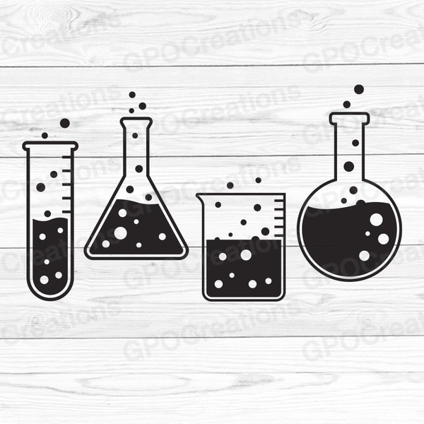 Chemistry SVG, Chemistry Teacher SVG, Science SVG, Science Teacher Svg, Flask Svg, Test Tube Svg, Beaker Svg, Chemistry Tools Svg Cut File