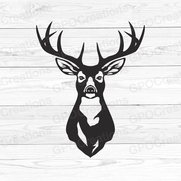 Deer SVG, Deer Head SVG, Deer Hunting Clipart, Deer Hunting SVG, Outdoors Svg, Deer Head Cut File, Hunting Svg, Dad Hunting Svg, Outdoors