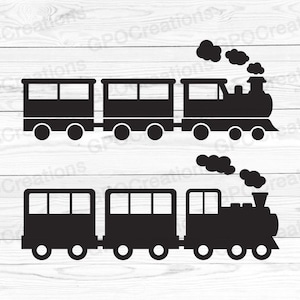 Tren SVG, Tren de vapor SVG, Clipart de tren, Paquete de SVG de tren, Tren Png, Siluetas de tren, Trenes Svg, Tren de juguete Svg, Archivo de corte de tren