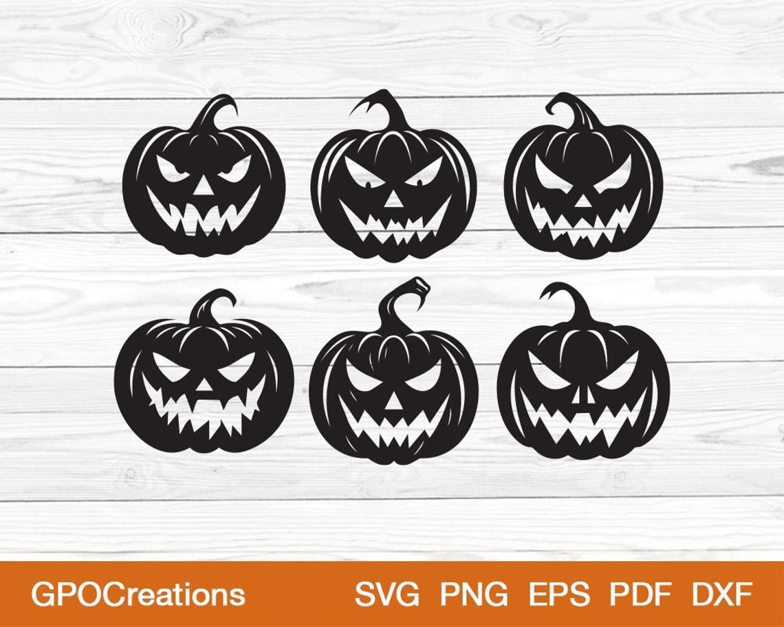 Halloween Pumpkin SVG Bundle, Jack O Lantern SVG, Pumpkin Face SVG ...