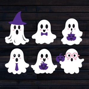 Cute Ghost SVG Bundle, Halloween Ghost SVG, Ghost SVG, Kids Halloween Svg, Halloween Cut Files, Ghost Bundle Svg, Ghost Png, Ghost Clipart
