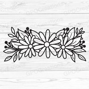 Daisy Svg, Daisy Flower Svg, Daisy Cut File, Svg Flower, Svg Daisy, Flower Svg, Cute Daisy Flower Svg, Daisy Clipart, Instant Download