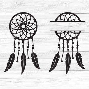 Dreamcatcher SVG, Monogram Dreamcatcher SVG, Dreamcatcher Clipart, Boho Boho Svg, Piume Svg, Dreamcatcher PNG, Nativi americani Svg