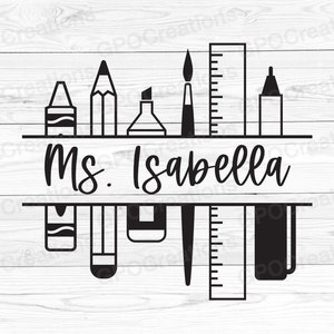 Professeur SVG, SVG de fournitures scolaires, professeur Split monogramme SVG, SVG école, rentrée des classes SVG, SVG appréciation du professeur, vie professeur SVG