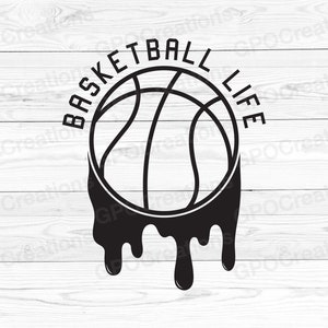 Basket-ball SVG, vie de basket-ball SVG, joueur de basket-ball SVG, Svg goutte à goutte, fichier de coupe de basket-ball, peinture goutte à goutte, Svg sport, clipart basket