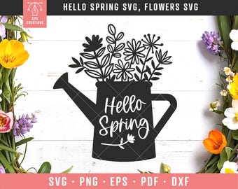 Spring SVG, Hello Spring SVG, Welcome Spring SVG, Flowers Svg, Svg Flowers, Spring Flowers Svg, Flowers Png, Flowers Cut File, Spring Png