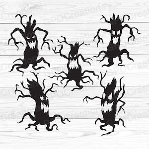 Scary Trees SVG Bundle, Halloween SVG, Spooky Trees Svg, Halloween Decor, DIY Halloween Decor, Halloween Trees Svg, Halloween Trees Png