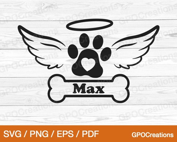 Dog Memorial SVG Angel Clipart