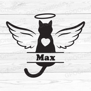 Pet Cat Memorial SVG, Cat Loss SVG, Cat Memorial SVG, Angel Wings Svg, Pet Loss Svg, Cat Memory Svg, Pet Love Svg, Geheugen van Cat Svg
