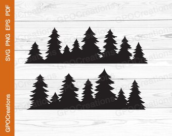 Forest SVG, Pine Tree Forest SVG, Forest Silhouette SVG, Tree Forest Svg, Pine Trees Svg, Camping svg, Forest Outdoor svg, Forest Png