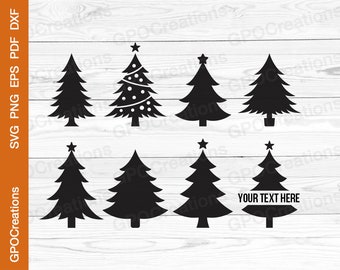 Christmas Tree SVG Bundle, Christmas Trees SVG, Merry Christmas SVG, Pine Trees Svg, Christmas Svg, Christmas Tree Silhouette Png Dxf