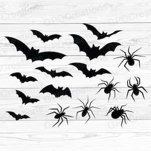 Nietoperze i Pająki SVG Bundle, Halloween SVG Bundle, Nietoperze SVG, Pająki SVG, Straszne Nietoperze SVG, Pająki Clipart, Nietoperze Pająki Plik Cięcia, Nietoperz Png
