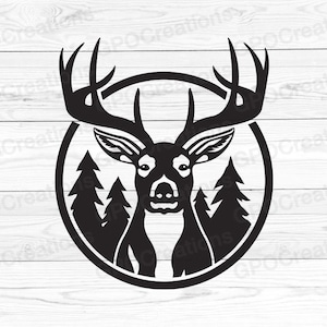 Deer Head SVG, Deer Svg, Deer Hunting SVG, Outdoors SVG, Deer Hunting Clipart, Deer Head Cut File, Hunting Svg, Instant Download