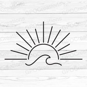 Sun SVG, Hello Summer SVG, Beach SVG, Sunshine Svg, Ocean Svg, Sun Clipart, Sun Rays Svg, Summertime Svg, Summer Sunshine Svg, Sunrise Svg