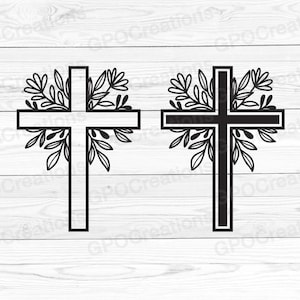 Kreuz SVG, Blumen Kreuz SVG, christliches Kreuz SVG, Osterkreuz SVG, Cross Cut Datei, Kreuz Clipart, Blumen dafür, Glaube Zeichen, Ostern Zeichen