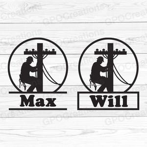 Lineman Monogram SVG, Lineman SVG, Lineman Silhouette, Electrician SVG, Lineman Dad Svg, Labor Day svg, Lineman on Pole Svg Png Dxf