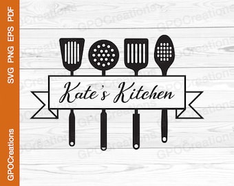 Utensili da cucina SVG, Cucina SVG, Clipart da cucina, Cucina Split Monogram SVG, Cucina Svg, Arredamento cucina Svg, Cucina colonica Svg