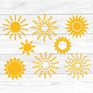 Sun SVG Bundle, Sun SVG, Sunshine SVG, Summer Svg, Sun Rays Svg, Sun Clipart, Summer Sunshine Svg, Sun Cut File, Sun Png, Summer Vacation