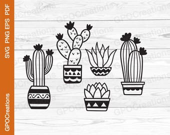 Cactus SVG, Succulent SVG, Cactus Cut File, Cactus Clipart, Cactus Vector, Cactus SVG File, Cacti Svg, Cactus Png, Succulent Svg File